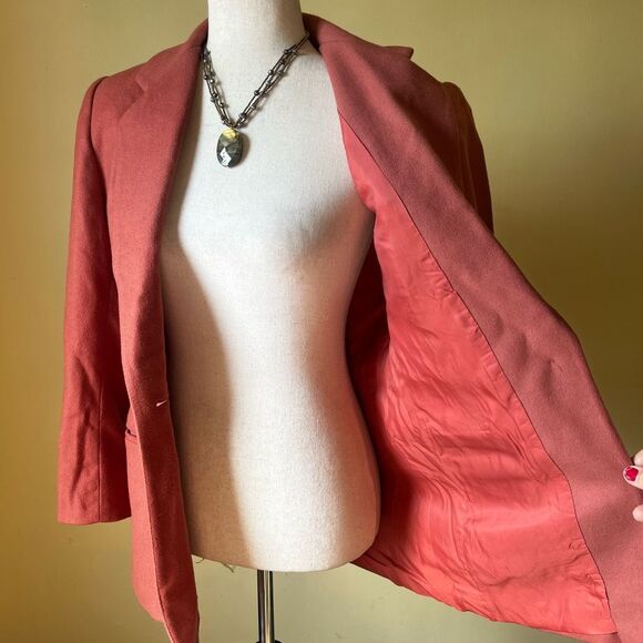 Vintage Lands' End Wool Cashmere Blazer Jacket Single‎ Button Women's Petite 6P - Picture 5 of 8